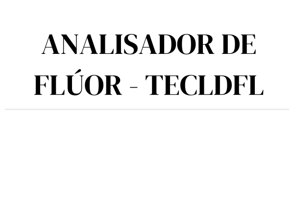 Analisador de Flúor - TECLDFL
