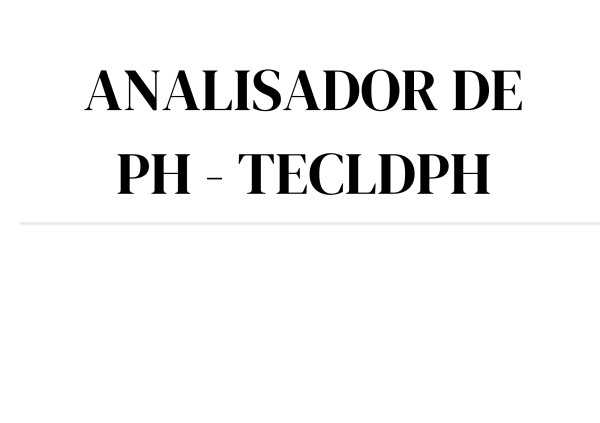 ANALISADOR DE PH - TECLDPH