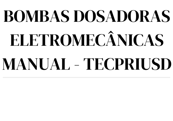 ELETROMECÂNICA MANUAL - TECPRIUSD