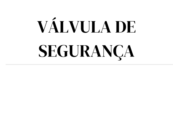 VÁLVULA DE SEGURANÇA