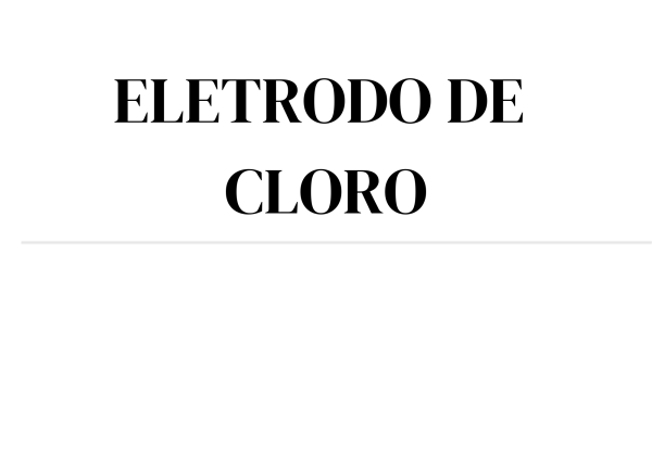 ELETRODO DE CLORO