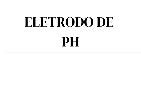 ELETRODO DE PH